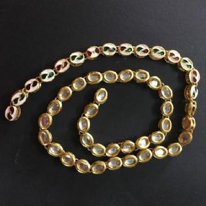 Oval Kundan Beads String