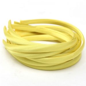 Satin Covered Hair Band Base - Light Yellow