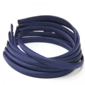 Satin Covered Hair Band Base - Navy Blue