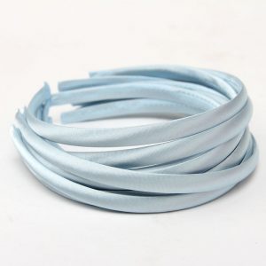 Satin Covered Hair Band Base - Light Blue