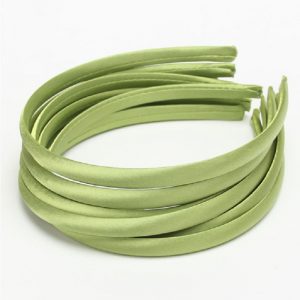 Satin Covered Hair Band Base - Olive Green