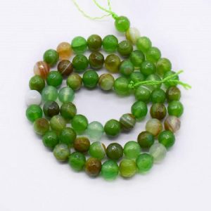 Double Shade Emerald with White  Agate Beads