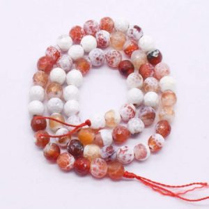 Double Shade Orange with White Agate Beads