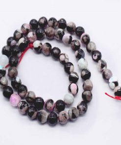 Double Shade  Black with Pink Agate Beads