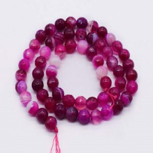 Double Shade Maroon with Pink Agate Beads