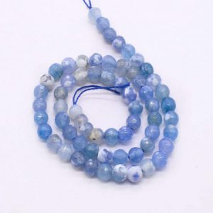 Double Shade Sapphire with White Agate Beads