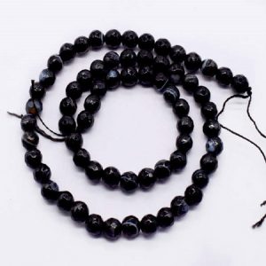 Double Shade Black with White Agate Beads