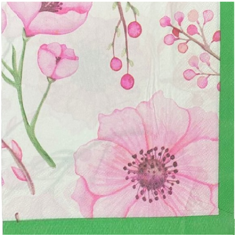 Baby Pink Flower Decoupage Napkin