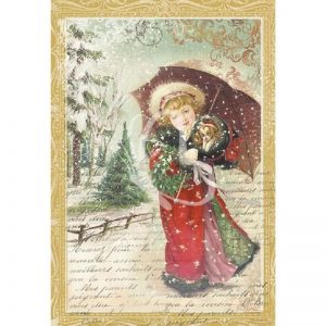 Stamperia Rice Paper - Little Girl With Umbrella