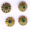 Victorian Beads - Round With Green Stone