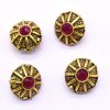 Victorian Beads - Round With Pink Stone