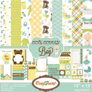 Cute Cuddly Boy - Craftreat 12 x 12 Paper Pack