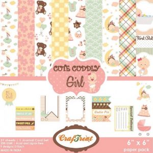 Cute Cuddly Girl - Craftreat 6 x 6 Paper Pack