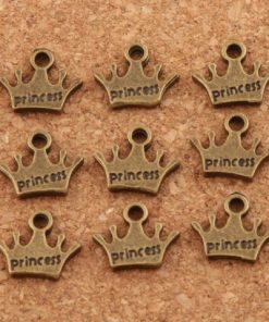 Antique Bronze Princess Crown Charm