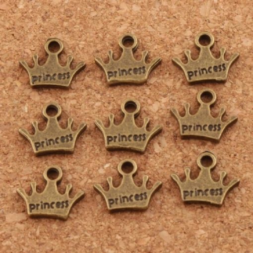 Antique Bronze Princess Crown Charm