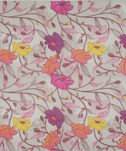 Five Petal Pink And Purple Flowers Decoupage Napkin