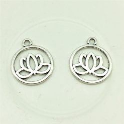 Antique Silver Lotus Charm