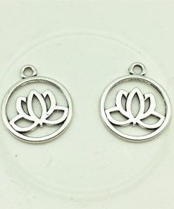 Antique Silver Lotus Charm