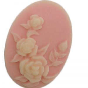 Pink Oval Cameo Resin Embellishment