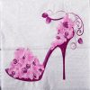 Pink Flower Heels Decoupage Napkin