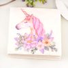 White Beauty Flowers With Unicorn Decoupage Napkin