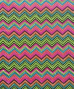 Pink And Green Ikat/Chevron Pattern Decoupage Napkin