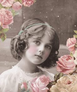 A Girl With Flower In Background Decoupage Napkin