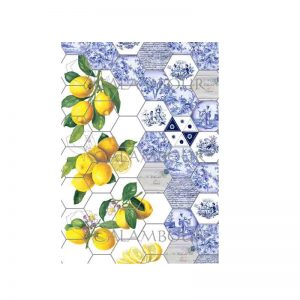 Calambour Rice Paper -  Mediterranean Tiles And Lemons