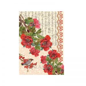 Calambour Rice Paper -  Red Berry Flowers