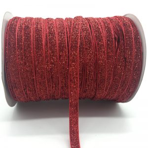 Red Glitter Velvet Ribbon