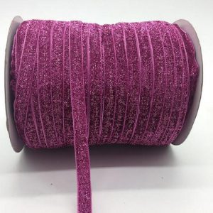 Violet Glitter Velvet Ribbon
