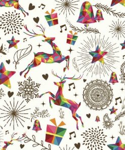 Colourful Reindeer, Stars And Snowflake Decoupage Napkin