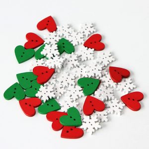 Mixed Christmas Theme Wooden Buttons