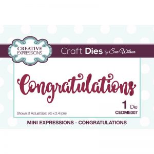Creative Expressions Cutting Dies - Congratulations