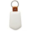 White Faux Leather Pentagon Key Chain