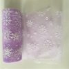 Mauve Netted Tulle With Snowflakes