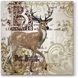 Vintage Deer Decoupage Napkin