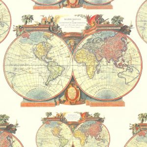 World Map Decoupage Napkin