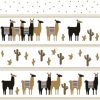 Black and Gold Llamas Decoupage Napkin