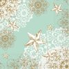 White Stars And Flowers Decoupage Napkin