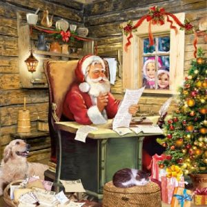 Santa And His List Decoupage Napkin