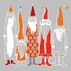 Five Santa Decoupage Napkin