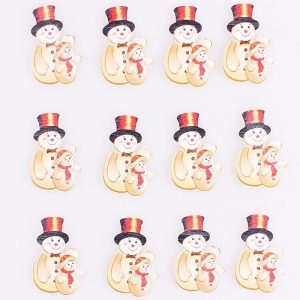 Snowman's Family Wooden Buttons