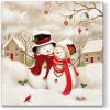 Mr. And Mrs. Snowman Decoupage Napkin