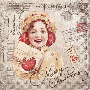 Christmas Vintage Mail Decoupage Napkin