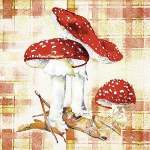 Red Mushrooms Decoupage Napkin