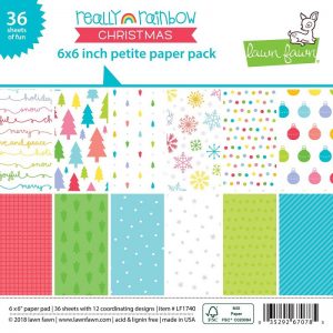 Lawn Fawn Single-Sided Petite Paper Pack - Really Rainbow Christmas