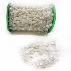 White Faux Pearl Bead Garland String