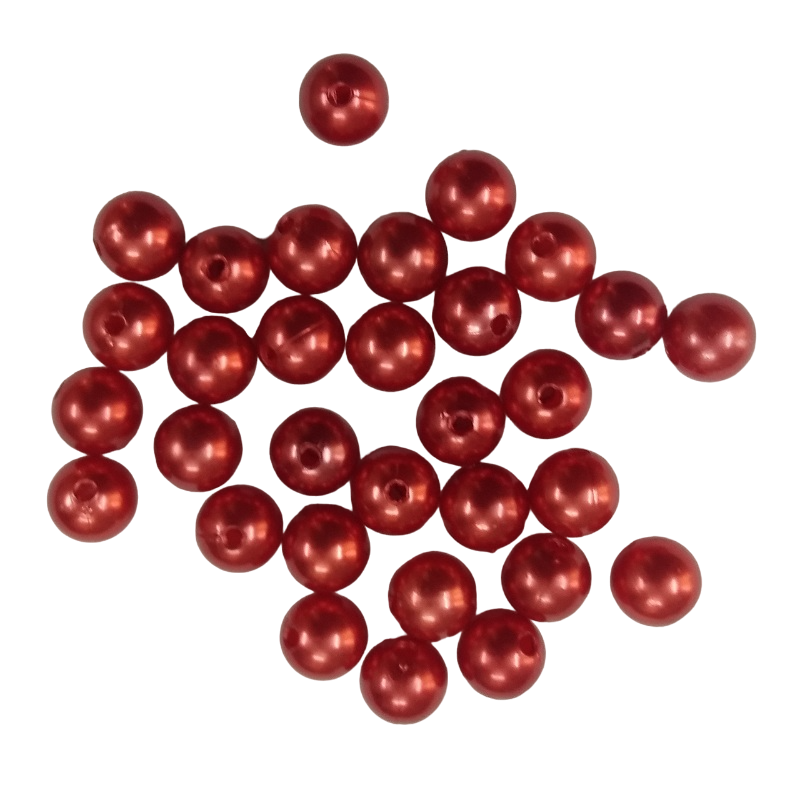 Red Faux Pearl Beads
