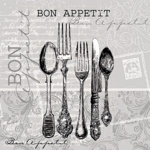 Vintage Bon Appetit Decoupage Napkin